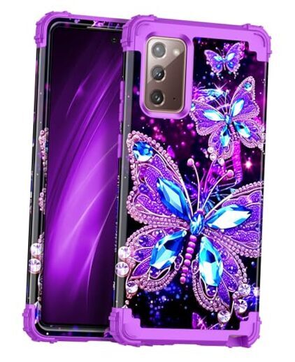 for Galaxy Note 20 Case,Glow in The Dark Samsung Galaxy Note 20 Dark Butterfly