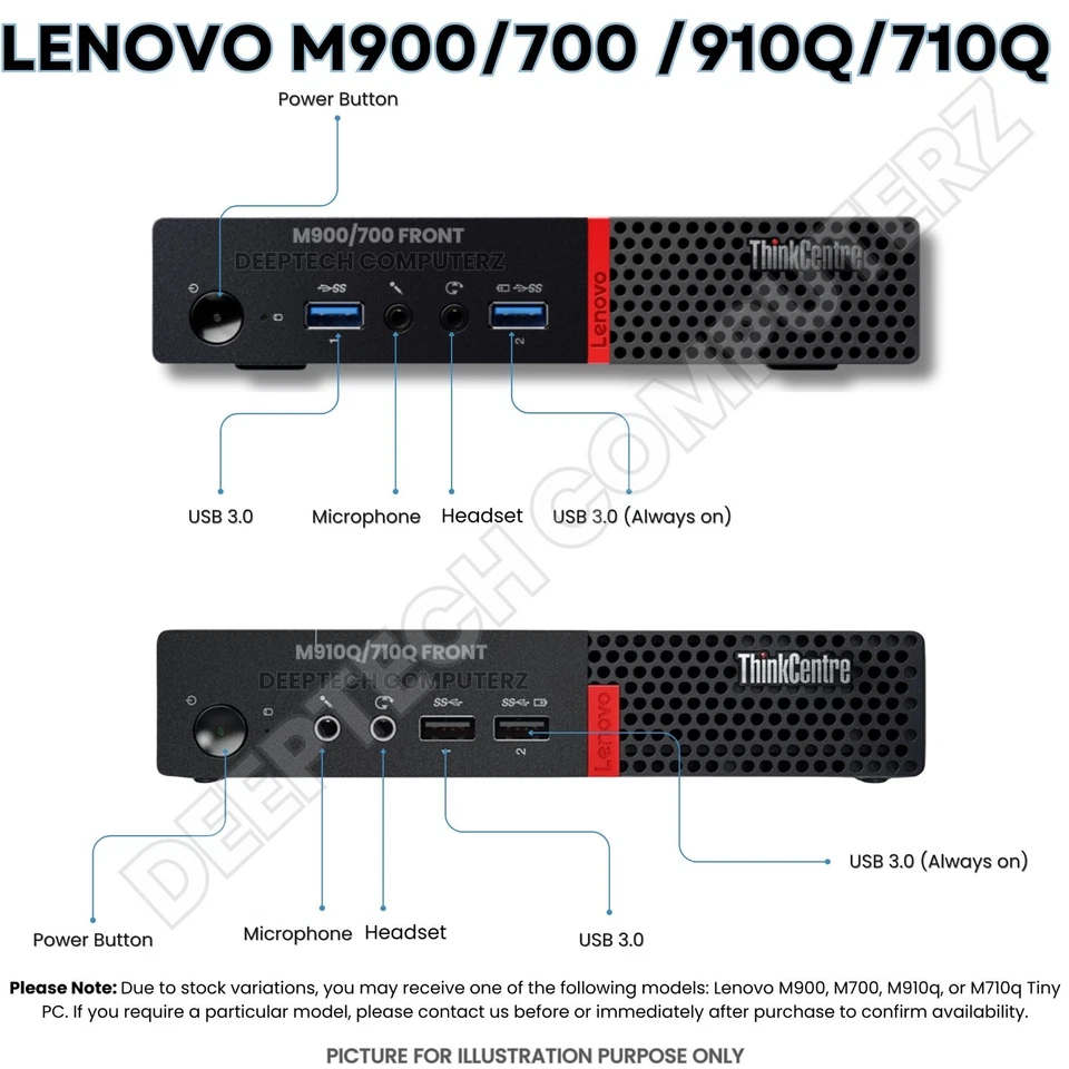 Lenovo M900 Tiny PC Core i7-6700 6th Gen 32GB RAM No Storage Wi-Fi Windows 11 - Image 3 of 4