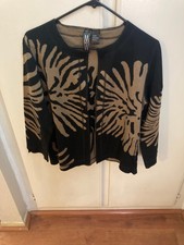 Vintage Marla Wynne Womens Wint Cardigan Black & Coffee Design