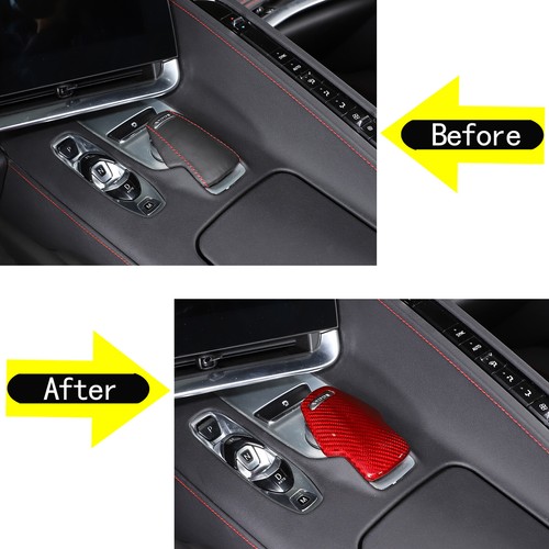 Red Real Carbon Fiber Full Interior Set Decor Cover Trim Kit for Corvette C8 20+ - Picture 60 of 444