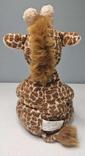 Peluche giraffa beanbag peluche marrone crema marrone chiaro Sesil Company 9" - Foto 8 di 13