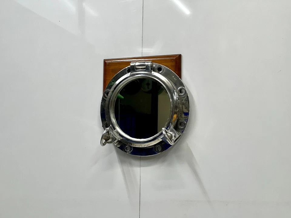 复古铝制圆形舷窗镜 – 航海工业艺术装饰风格 — 第 2/4 张图片