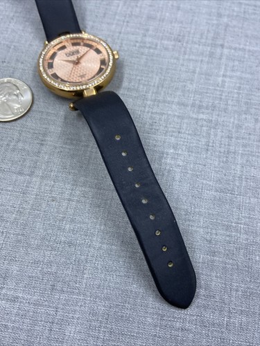 Burgi Rose Gold Plated Diamond Dial Marker Stain Leather Watch BUR104RG - Picture 5 of 15