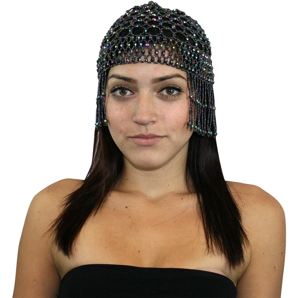 Rojo Púrpura Mujeres Cuentas Cleopatra Danza del Vientre Tocado Cabeza Disfraz Agitador de Cadera Foto 4 de 4