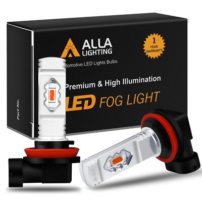 Alla Lighting H11 LED Bright RED Fog Light Driving Lamp Cornering Light Bulb