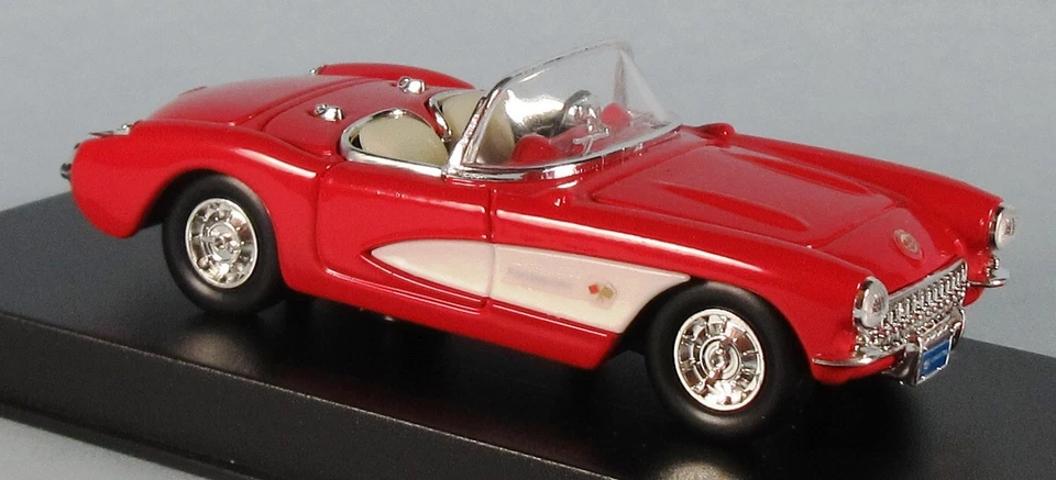 Chevrolet Corvette 1957 (rojo, blanco) escala 1/43 modelo diecast ¡CLÁSICO! Foto 4 de 4