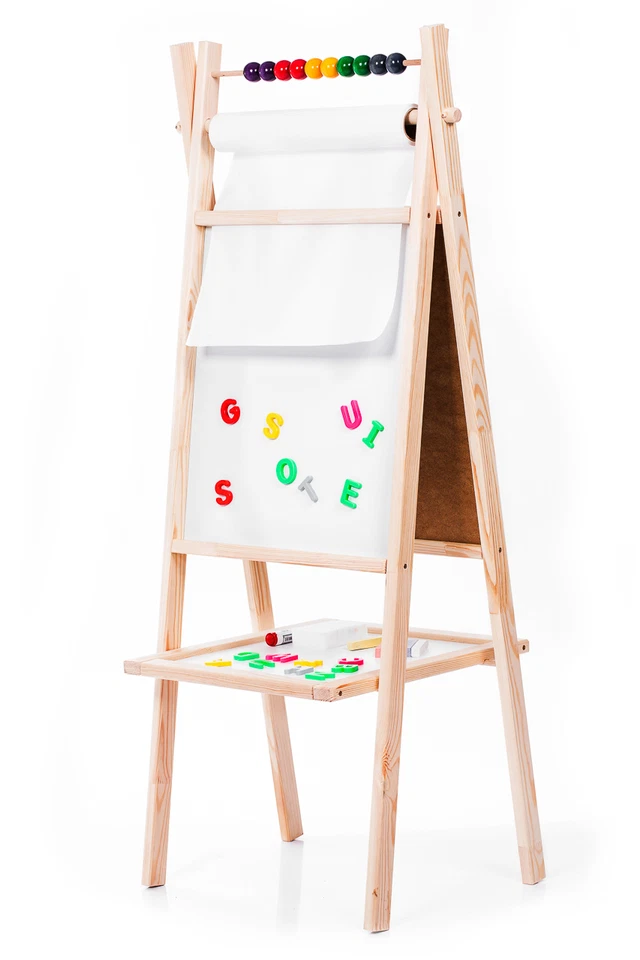 Kindertafel EWA 120cm Standtafel Papierrolle Schreibtafel Magnettafel Abakus - Bild 2 von 4