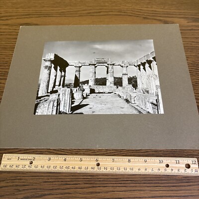 Temple of Aphaia East End Aegina Greece Vintage Mounted Greek Architecture Photo