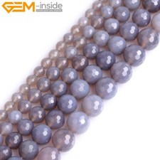 Assorted Stone Onyx Gray Agate Beads Natural Gemstone Jewelry Making 15" Strands
