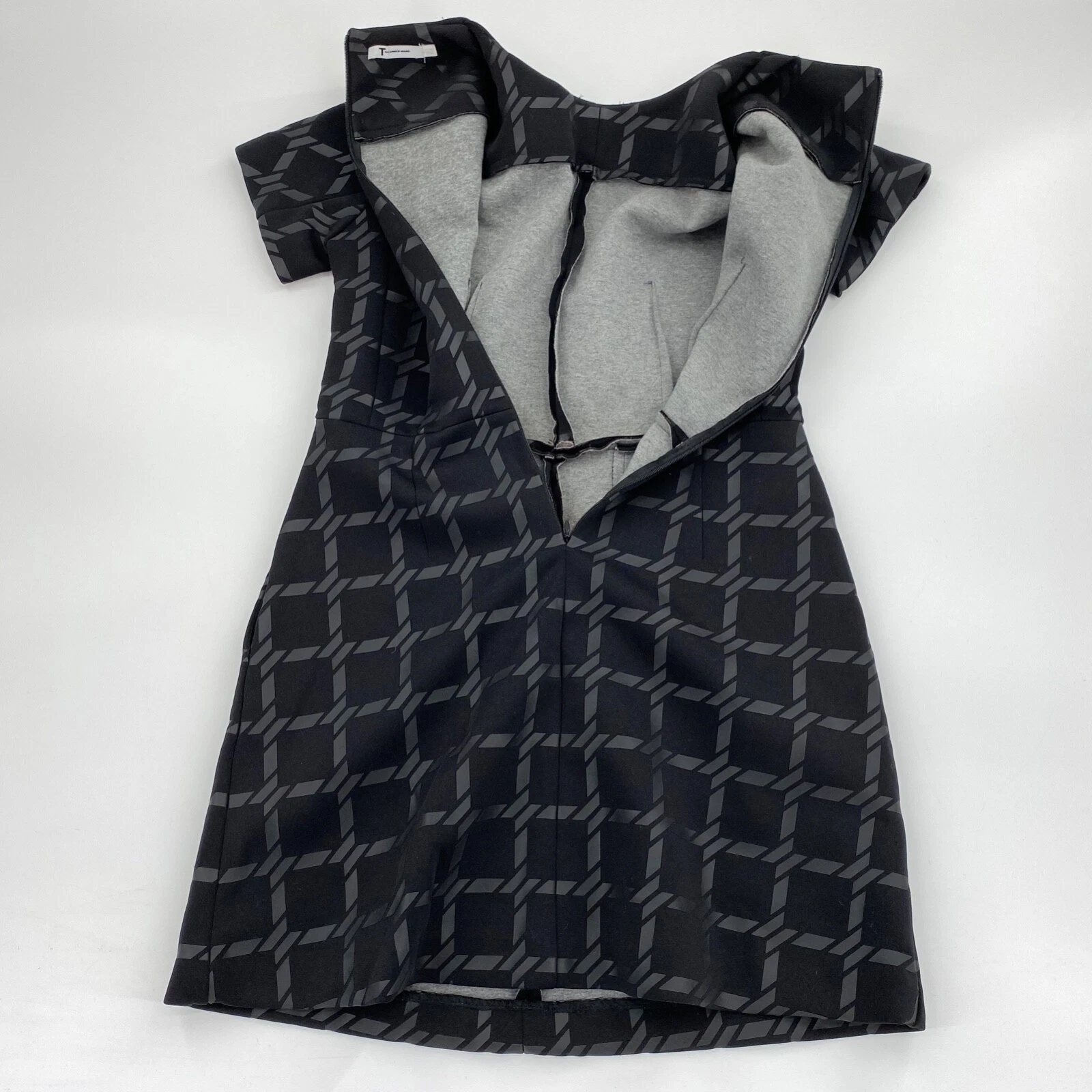 T Alexander Wang abito donna nero manica corta con tasche piccolo