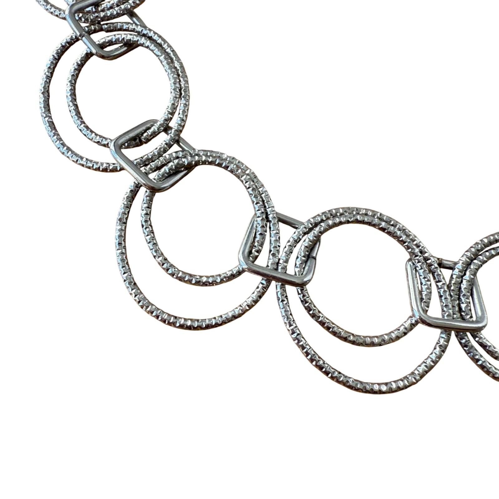 Silver-Tone Multi-Circle Statement Necklace & Ear… - image 2