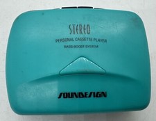 Soundesign 4210TL Teal Blue Bass Boost Portable Personal Cassette Player WORKS