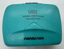 Soundesign 4210TL Teal Blue Bass Boost Portable Personal Cassette Player WORKS!
