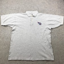 Vintage Tennessee Titans Polo Shirt Men Large Gray Short Sleeve Embroidered Logo