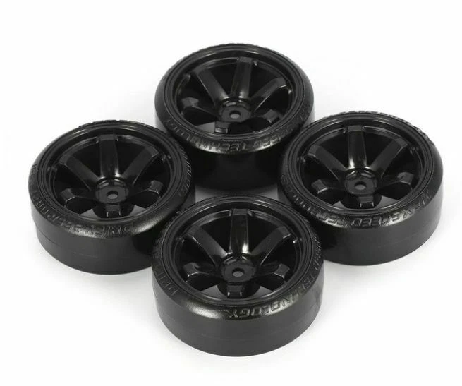 DRIFT KOMPLETT REIFEN (4 STK.) FÜR 1:10 ONROAD SCHWARZ 6mm OFFSET # RC40901 - Bild 2 von 4