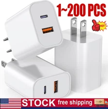 For iPhone 15 16 13 11 20W Fast Charger Block USB Type C Wall Power Adapter Lot