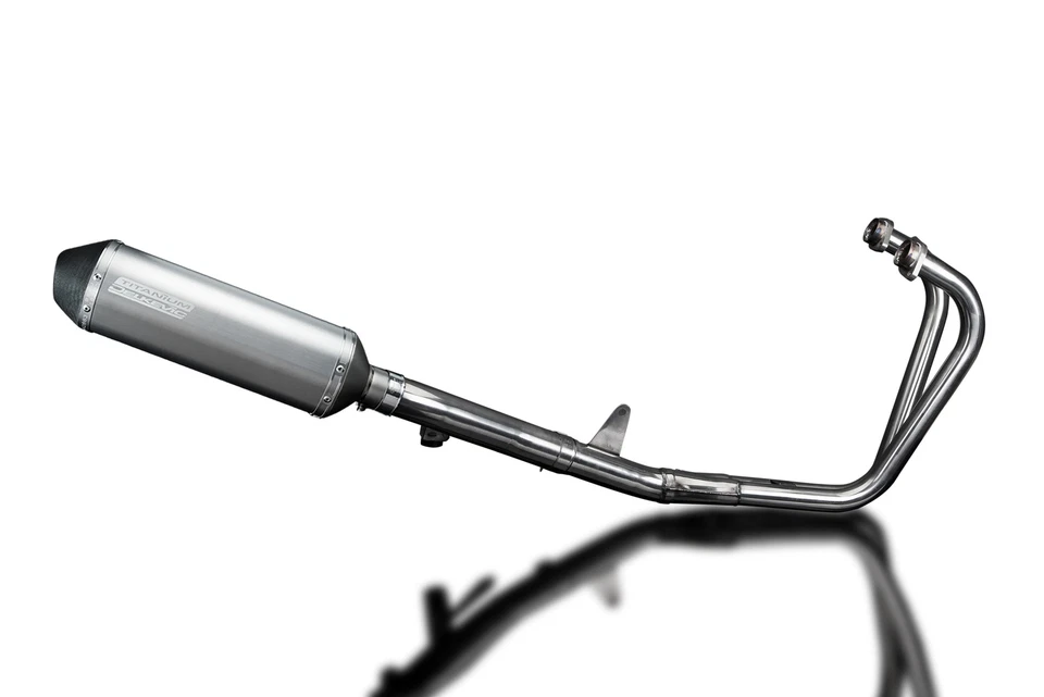 Silenciador escape completo Kawasaki KLE650 Versys 06-14 2-1 13,5" X-Oval titanio Foto 2 de 4