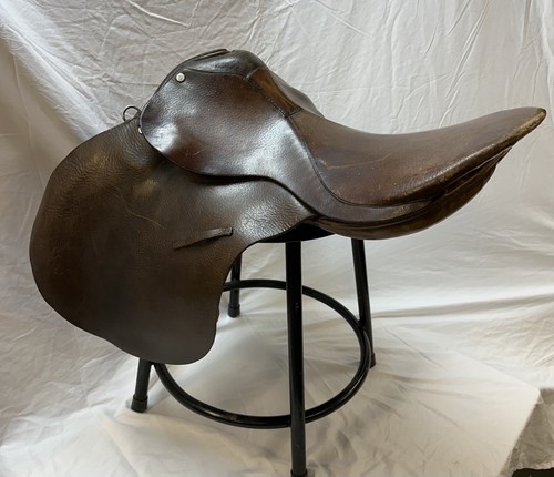 Vintage Antique Leather Horse Riding Saddle From England - Picture 5 of 13
