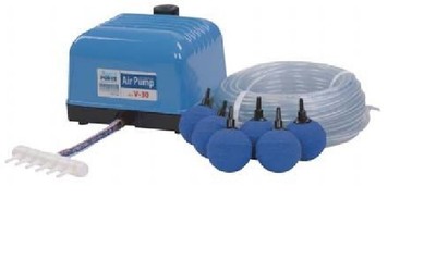 Aquaforte Belüfterpumpenset V 60 mit 50 m Schlauch und 10 Kugeln 50 mm