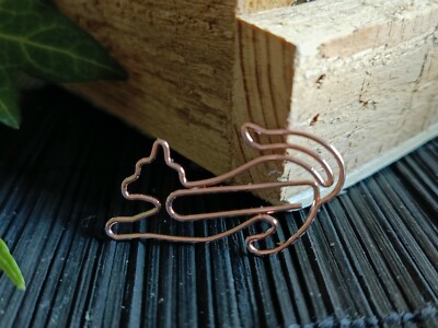 10x BIG D-CLIPS ROSEGOLD Büroklammern Katze; Metallic Paper Clips 