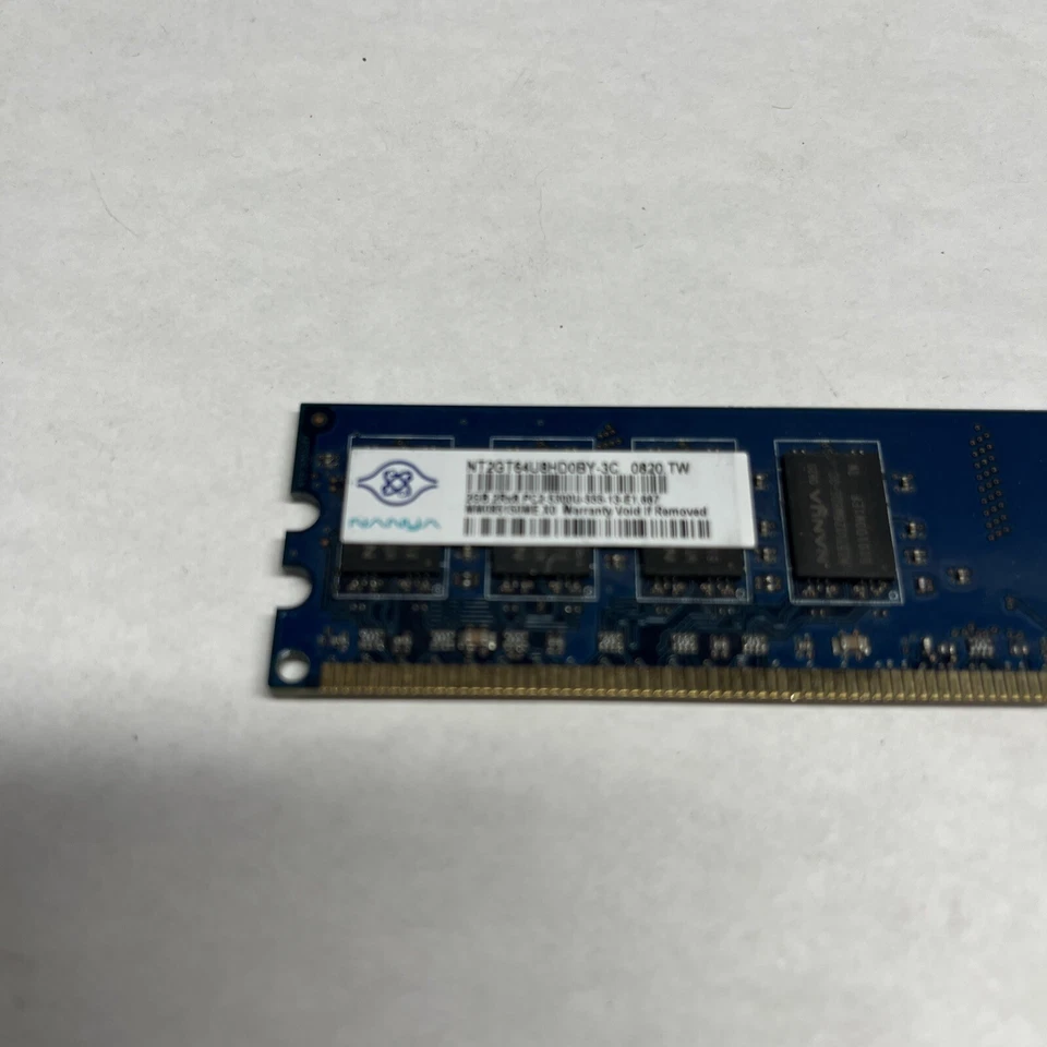 Nanya NT2GT64U8HD0BY-3C 2GB 2Rx8 PC2-5300U DDR2 Memory - Image 2 of 3