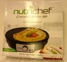 NUTRICHEF PCRM12N ELECTRIC 12” CREPE MAKER / GRIDDLE W/ BOOKLET + BOX