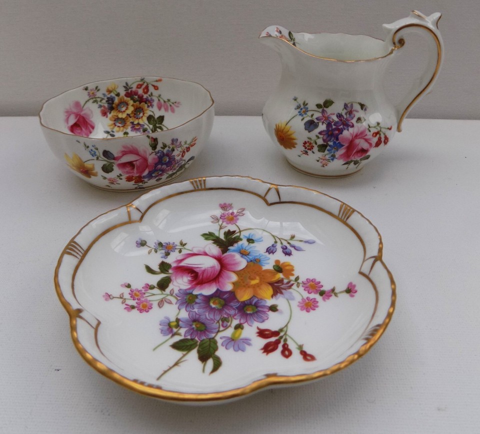 ROYAL CROWN DERBY POSIES JUG & SUGAR BOWL IN BOX + LATER PIN TRAY eBay