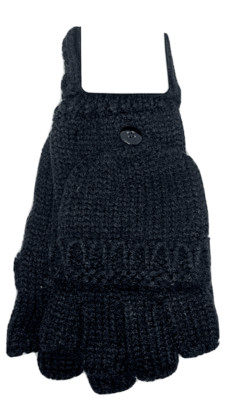 West Loop Womens Black Knit Fingerless or Full Mitten Gloves - OSF - NWT
