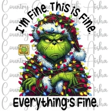 Sublimation Transfer Christmas Everythings Fine Ready To Press Heat Transfer