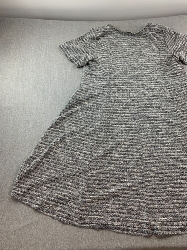 Lane Bryant Knobby Knit A-Line Dress Womens 22/24 Black White Flattering Career - Picture 5 of 12