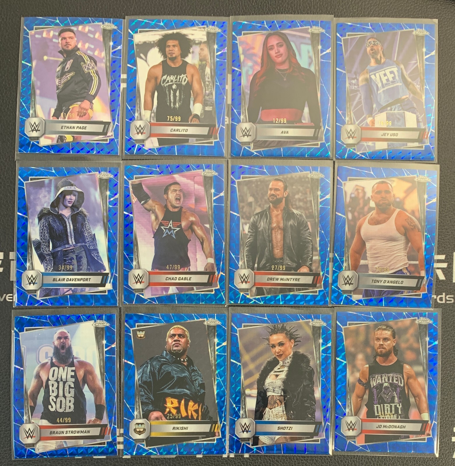 2025 Topps Chrome WWE Ava Carlito Ethan Page Blue Geometric /99 Lot*12