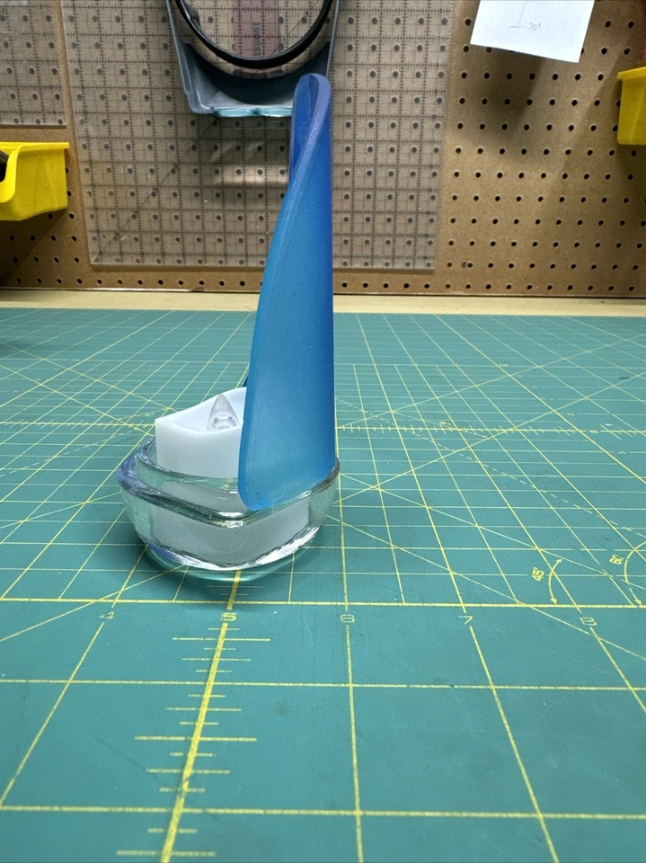 Lote de 5 candelabros de vidrio azul con luz de té náutica playa fiesta decoración Foto 4 de 4