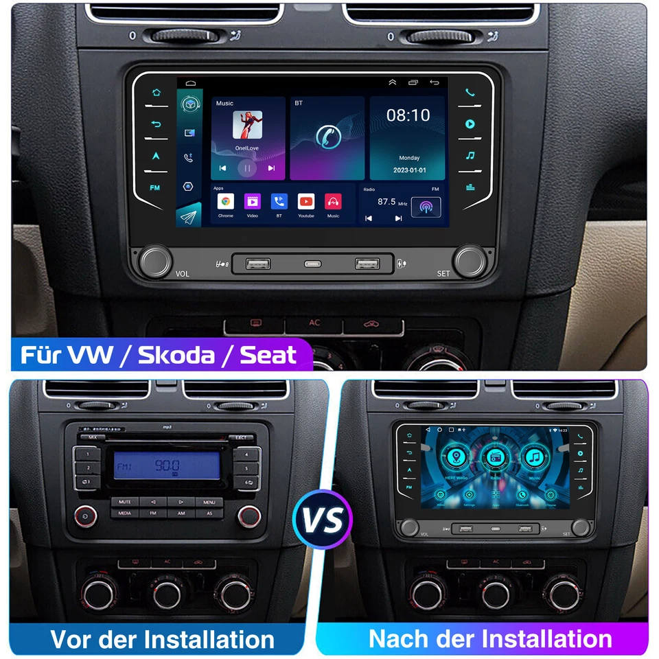 4+64G CarPlay Autoradio Android GPS RDS Für VW GOLF 5 6 Passat Touran Tiguan EOS - Bild 4 von 4