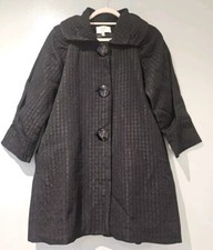 Lm Lulu Womens Black Jacket Coat Textured Size 1 Small 10 Lm Lulu