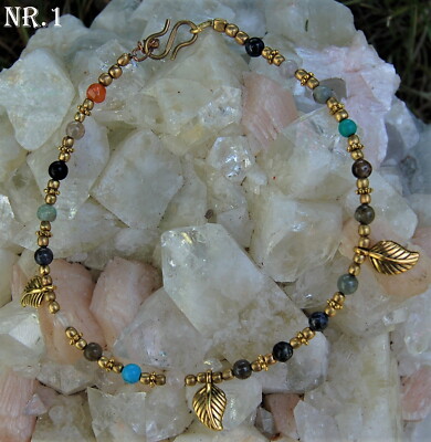 Fußkettchen Edelstein Fußschmuck Fußkette mit Edelsteinen Hippie Schmuck Fuß