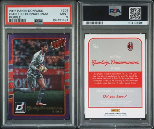 2016-17 Panini Donruss Donruss Debuts Purple Gianluigi Donnarumma #201