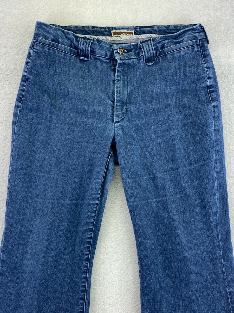 Indi Denim Womens Size W32 L30 Medium Wash Mid Rise Flared Trouser 