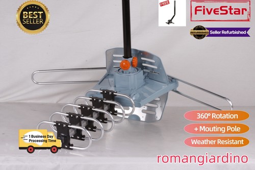 Super Sale 200 Mile Outdoor TV Antenna w Pole Motorized 4K Digital HDTV
