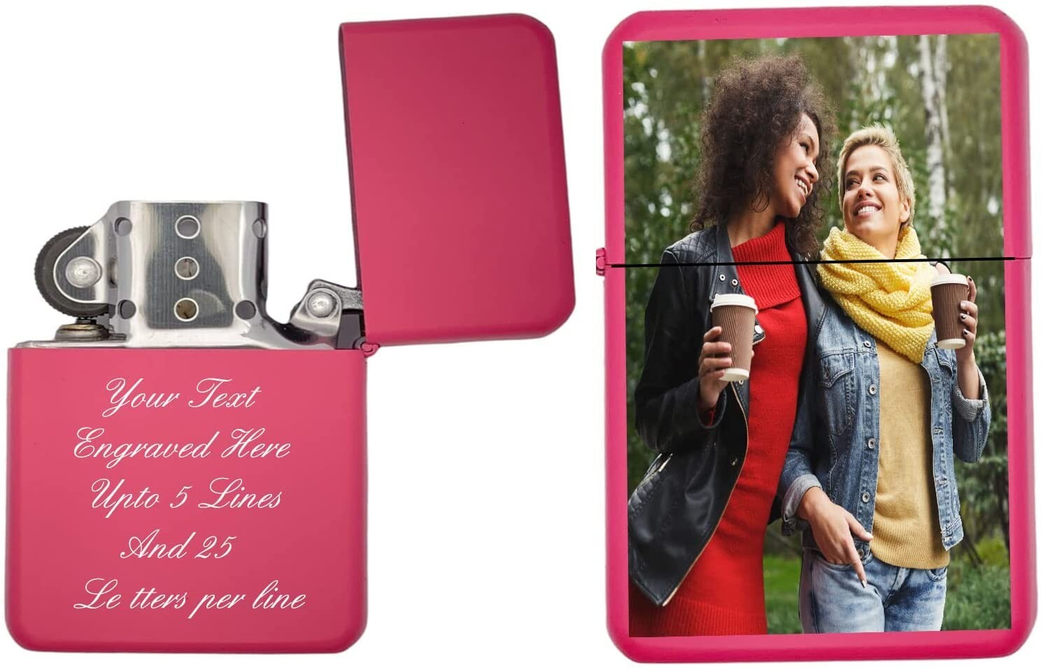 Custom Pink Lighter&ndash;Gifts Infinity Personalized Windproof Lighter Your Phot0