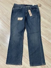 New Women’s Jeanstar Stretch Blue Jeans Bootcut Leg Denim Pants Mid Rise Size 14