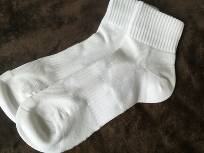 QUALITY BREATHABLE CUSHIONED MERINO COTTON BLEND ANKLE SPORT SOCKS BLACK  WHITE