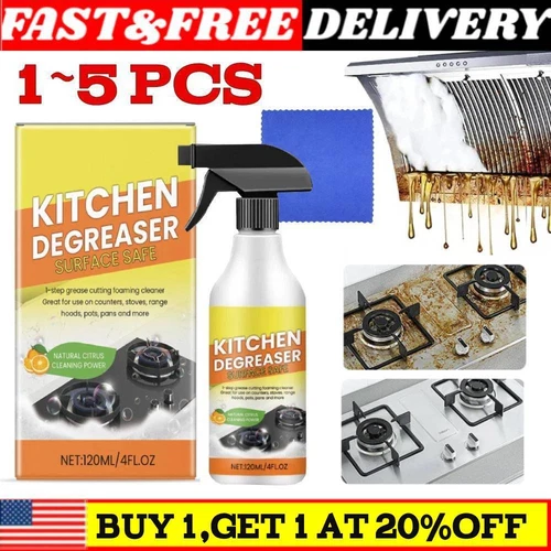 New Kitchen Degreasing Foam Cleaner, Heavy Duty Degreaser Cleaning Spray 1~5Sets
