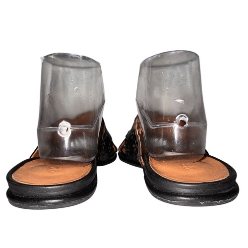 GENTLE SOULS Women's Size 8.5 Black Lark Cross Elastic Scallop Slides Sandals - Picture 6 of 9