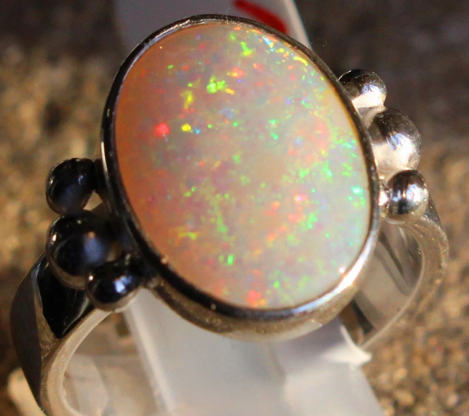 Multicolor Opal 4.2 Karat 950er Silberring Größe 19,1 / 60 mm - Bild 2 von 4