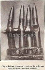 WW2 Picture Photo Clip of Sllies Cartridges Transfixed by German Bullet 3042