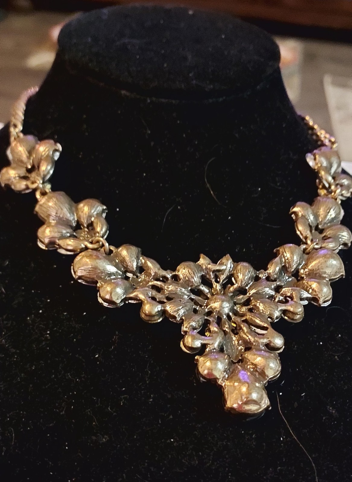 Statement Bib Collar Rinestone Necklace  Rhinesto… - image 5