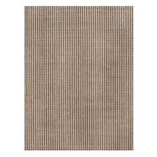 9'x12' Beaver Brown Hand Loomed Vertical Stripes Design Pure Wool Rug 92864