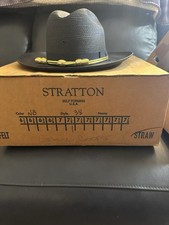 Stratton Navy Blue Straw Police Uniform Hat Size 7 1/8 Style 38 Unisex