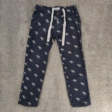Vintage Abercrombie Fitch Lounge Pants Mens Small Blue Moose Print Sleep Y2k