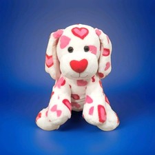 Build A Bear Plush Puppy DOG Red Heart Nose White Pink Valentine Love 14" BAB
